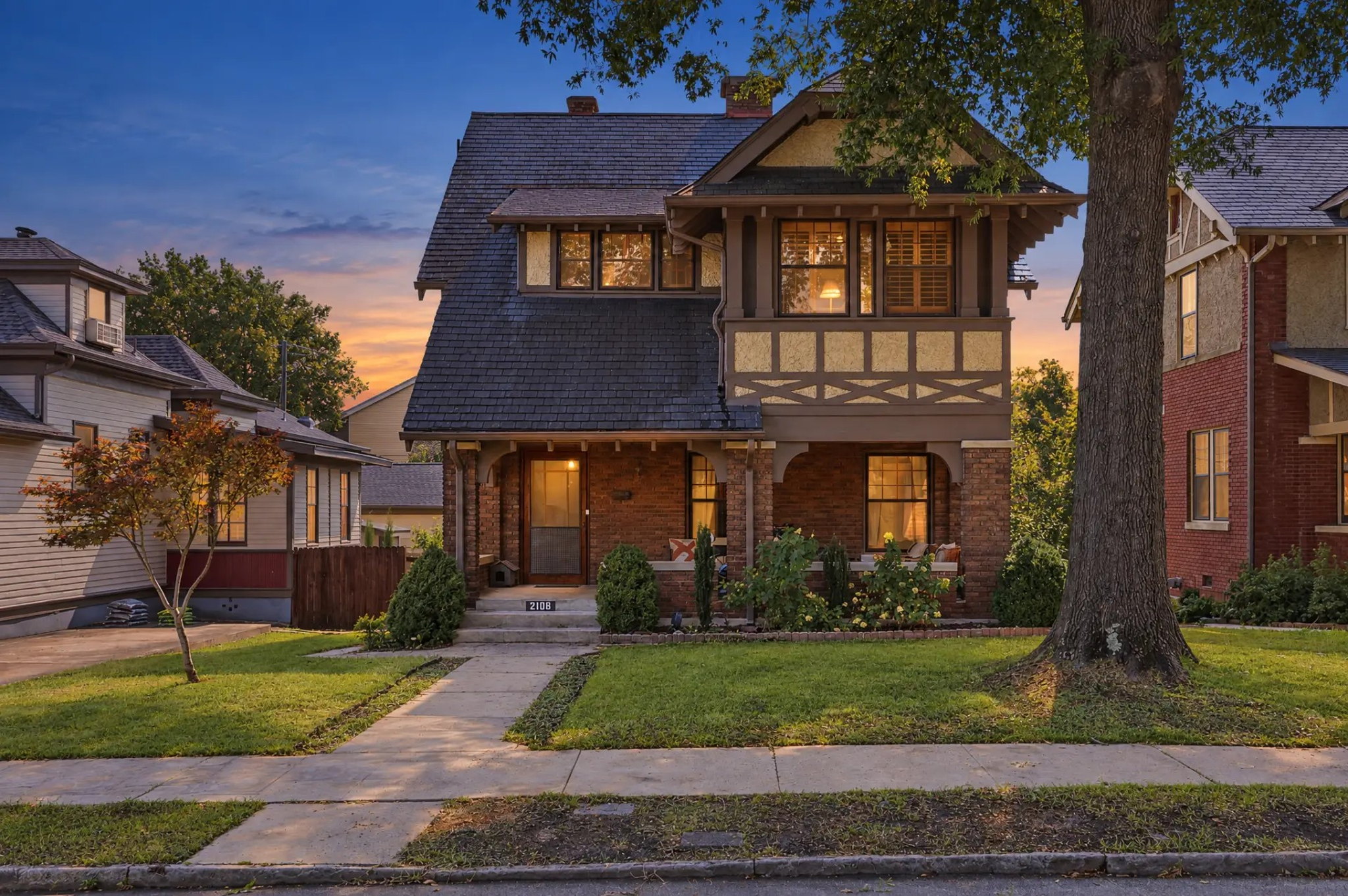 Front exterior of the 1914 Craftsman home at 2109 South Louisiana Street